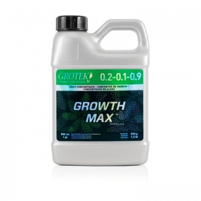 recipiente plástico com fertilizante Growth Max da Grotek