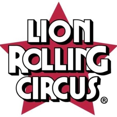 Logótipo LION ROLLING CIRCUS com estrela vermelha