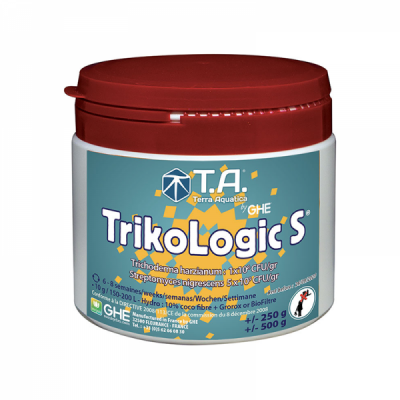 Frasco de TrikoLogic S com tampa vermelha e rótulo azul