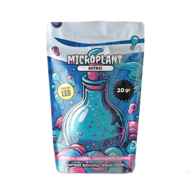 Embalagem Microplant Nitro 20 gr com design azul e rosa