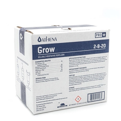 Embalagem de fertilizante solúvel Grow Athena PRO 2-8-20