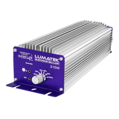 Reator eletrónico Lumatek 315W com painel roxo e corpo em alumínio prateado