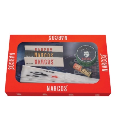 Conjunto de artigos de tabaco NARCOS em embalagem vermelha
