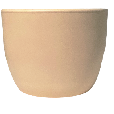 Vaso de plantas em cerâmica cor bege clara