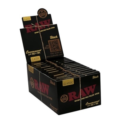 Expositor com maços de papel RAW Black Classic para enrolar