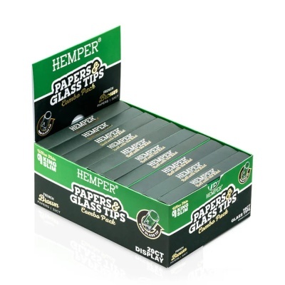 Embalagem de papéis e dicas de vidro HEMPER combo pack verde e preta