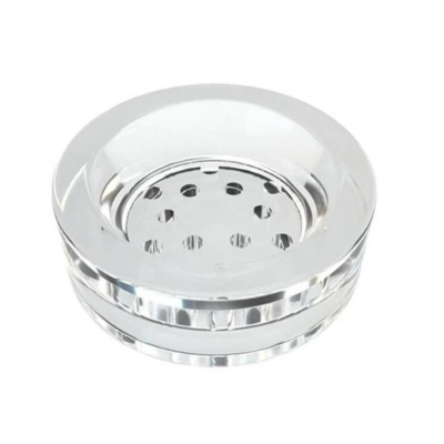 cinzeiro redondo transparente de vidro com furos para cigarros