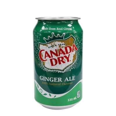 Lata verde de refrigerante Canada Dry Ginger Ale 330 mL