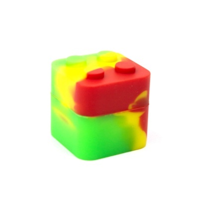Caixa quadrada de silicone colorida estilo peça de montar