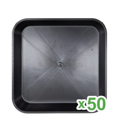 Tabuleiro plástico quadrado preto com x50 em verde e branco