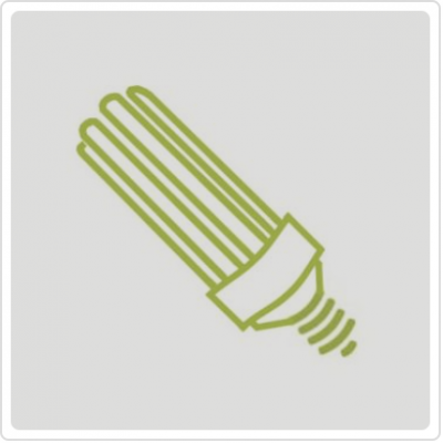 Ícone de lâmpada fluorescente compacta verde