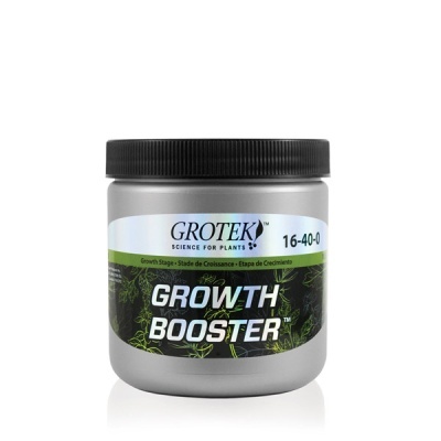 Embalagem de Fertilizante GROTEK GROWTH BOOSTER 16-40-0 com rótulo preto e branco