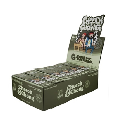 Caixa verde com papel para enrolar Cheech & Chong Go-Rollz