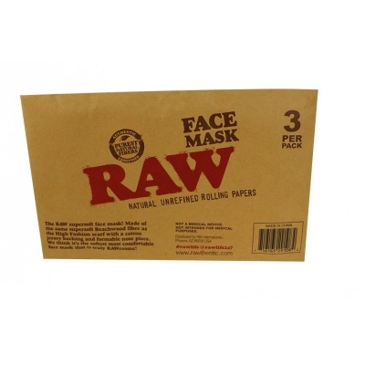 Embalagem castanha RAW Face Mask com 3 unidades por pacote