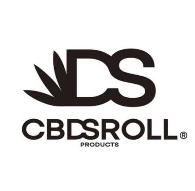 Logótipo DS CBD ROLL PRODUCTS em preto sobre fundo branco