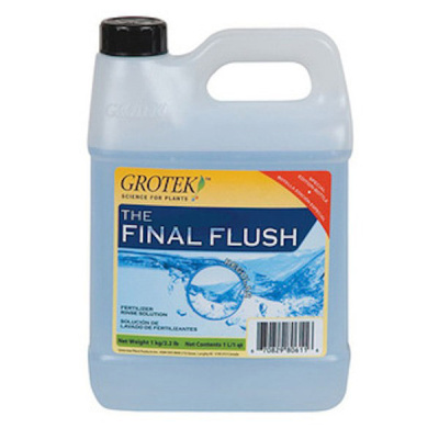 Frasco plástico azul com tampa preta e etiqueta colorida THE FINAL FLUSH