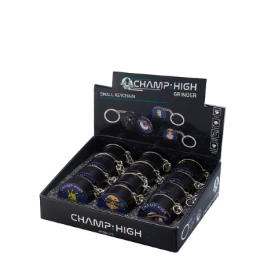 Expositor de moedores CHAMP HIGH preto com keychain com desenhos coloridos