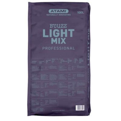 Saco roxo de substrato BCuzz Light Mix Professional da marca Atami 100L