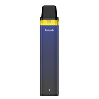 Dispositivo vaporizador Joyetech azul a preto com topo amarelo e bocal preto