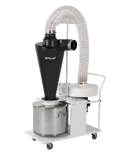 Máquina de aspiração industrial Master com tubo flexível e recipiente metálico