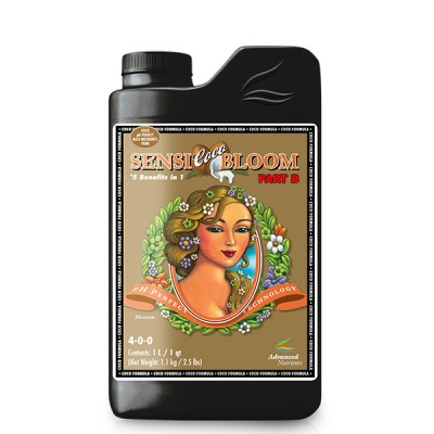Recipiente preto com rótulo castanho e ilustração de mulher rodeada por flores