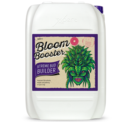 Recipiente plástico branco com rótulo roxo e bege com texto e figura vegetal colorida