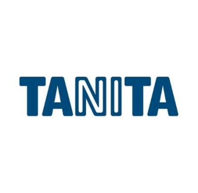 Logótipo da marca TANITA em azul com fundo branco