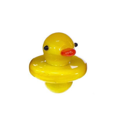 Chupeta em forma de pato amarelo com bico laranja