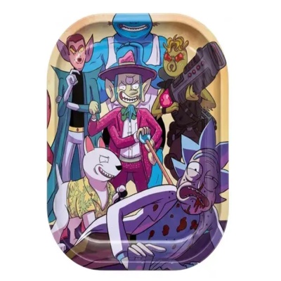 Tabuleiro com ilustração de personagens da série Rick and Morty