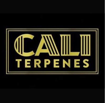 Logótipo CALI TERPENES em dourado sobre fundo preto