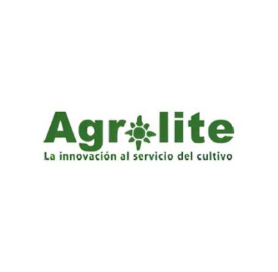 Logótipo verde da marca Agrolite com texto em espanhol no fundo branco
