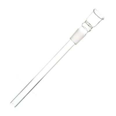 Cano de vidro transparente com encaixe branco para cachimbo