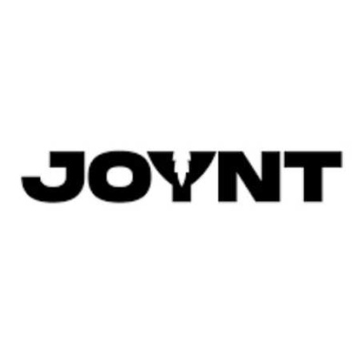 Logótipo preto da palavra JOYNT com linha vertical estilizada no centro