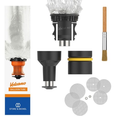 Conjunto de acessórios para dispositivo Volcano com tubo balão, peças plásticas, escova e redes metálicas