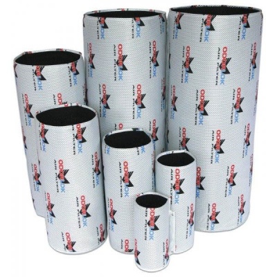 Conjunto de 7 capas protetoras cilíndricas brancas com logo ODDYBOX MAX PROTECTION