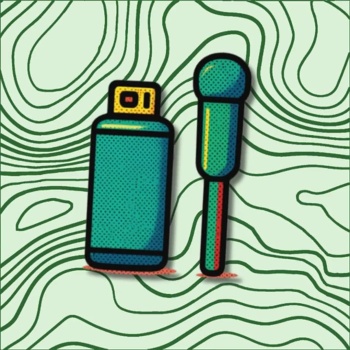 Isqueiro azul e fósforo em fundo verde com linhas onduladas