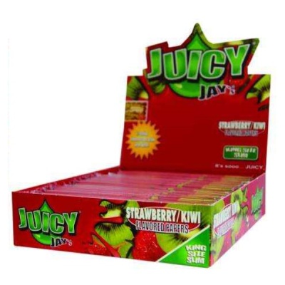 Caixa de papel para enrolar Juicy Jays sabor morango e kiwi