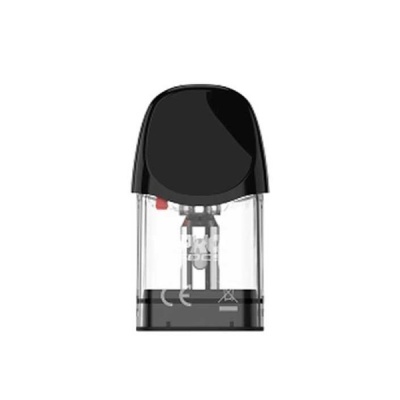 Cartucho de vaporizador transparente com tampa preta e texto URS pod CE