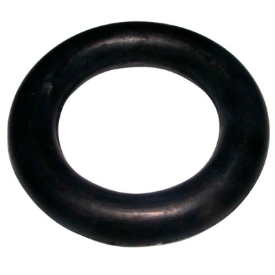 anel de borracha preto circular sobre fundo branco
