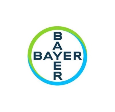 Logótipo circular BAYER em verde e azul