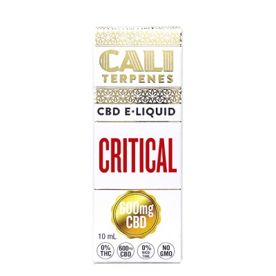 Embalagem branca de CBD E-LIQUID CALI TERPENES Critical 600 mg CBD