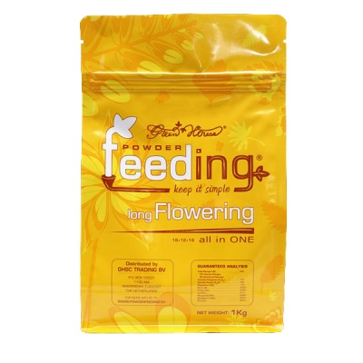 Saco amarelo de fertilizante em pó Feeding long Flowering 1 kg