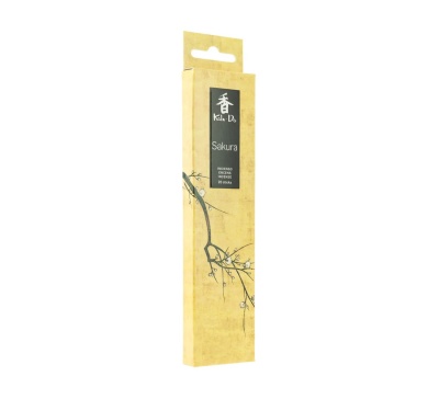 Embalagem de incenso Sakura da Koh-Do com ramo florido em amarelo pálido