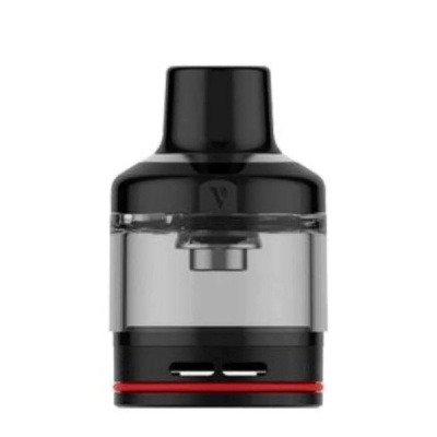 Pod para vaporizador preto com parte transparente e anel vermelho na base