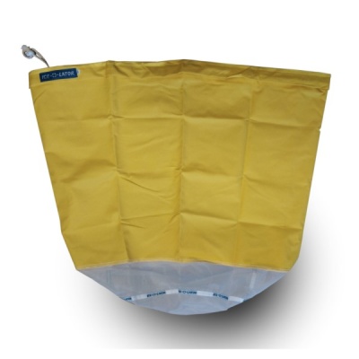 Saco isolante amarelo e branco ICE-O-LATOR com tubo branco
