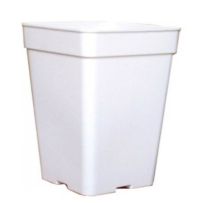 Vaso quadrado branco de plástico para plantas