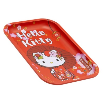 Tabuleiro Hello Kitty vermelho com estampa colorida