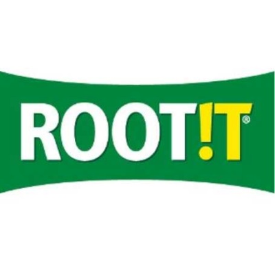 Logótipo ROOT!T em fundo verde com texto branco e amarelo