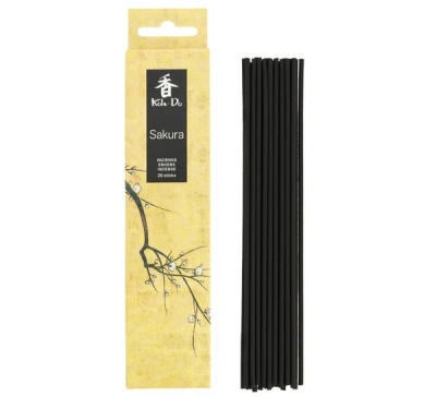 Caixa de incenso Sakura com varetas pretas