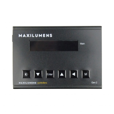 Controlador eletrônico preto MAXILUMENS com ecrã digital e botões